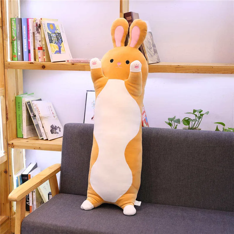 yellow rabbit Милые плюшевые животные кошка кролик длинный мягкий подарок Креативный офис Ланч брейк сон Спящая Подушка плюшевая мягкая Подарочная кукла - Цвет: yellow rabbit