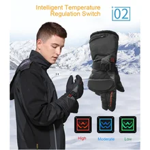 Мотоциклетные электрические теплые зимние перчатки с подогревом, водонепроницаемые перчатки с сенсорным экраном и питанием от батареи для езды на лыжах и велоспорта