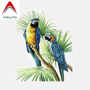 

Aliauto Fashion Car Sticker Beautiful Two Parrot Accessories Decor Personalized PVC Decal for Bmw X6 Smart Chevrolet ,11*14cm