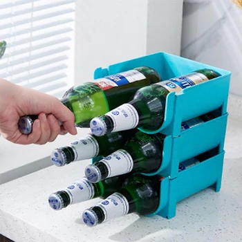

Refrigerator Tray Beverage Storage Beer Wine Bottle Can Drink Soda Dispenser Holder Storage Rack Organizer Space Saving