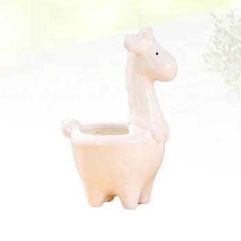 

Giraffe Design Flowerpot Succulent Container Bonsai Supply Mini Ceramic Planter Cactus Planting Holder for Market Office