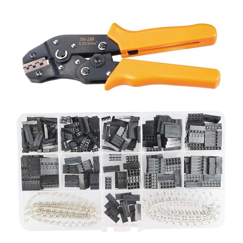 

HOT-2.54Mm Pitch JST SM Pins SN-28B Crimping Tools Dupont 620Pcs 1 2 3 4 5 6 Pin Housing Connector Male Female Crimp Pins Adapto
