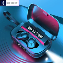 Bluetooth słuchawki 5 1 bezprzewodowe słuchawki douszne z 2000mAh etui z funkcją ładowania IPX7 wodoodporne słuchawki Stereo TWS tanie tanio Cleiree Zaczep na ucho Wyważone Armatura CN (pochodzenie) Prawda bezprzewodowe