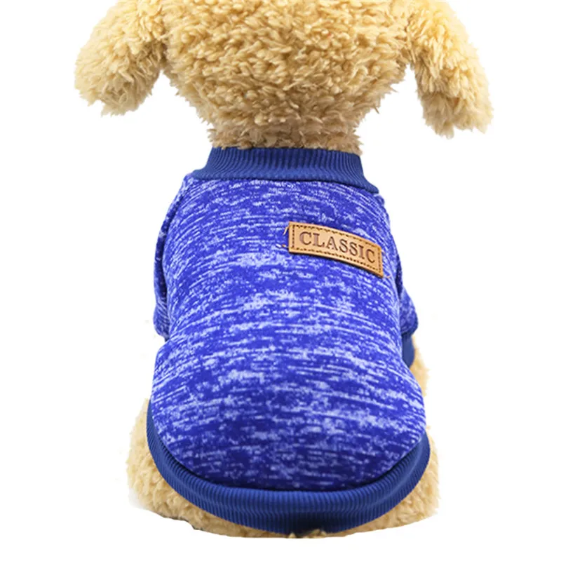 Горячая Распродажа, одежда для собак для маленьких собак, мягкий свитер для собаки для кошки, одежда для собак, летняя одежда для чихуахуа, классическая одежда для домашних животных, Ropa - Цвет: Тёмно-синий