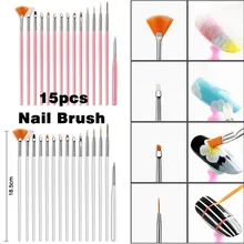 15 ручек для ногтей, крашеные ручки, хрустальный светильник, принадлежности для ногтей, ручки розового и белого цветов