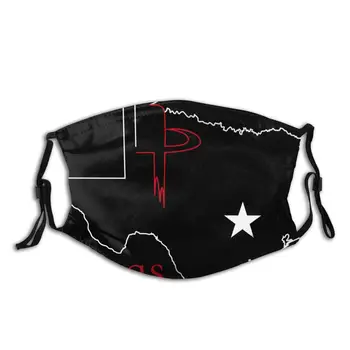 

protective mask with filter Texas Wordmark Map Houston Basketball anti dust PM2.5 reuse adult teen child girl