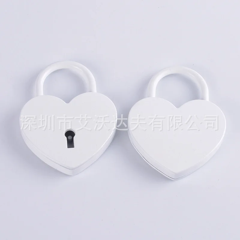 

Love Heart Locked White Heart Large Size Heart Shape Lock Zinc Alloy Heart-shape Lock Creative Heart Shape Anniversary Lock Manu
