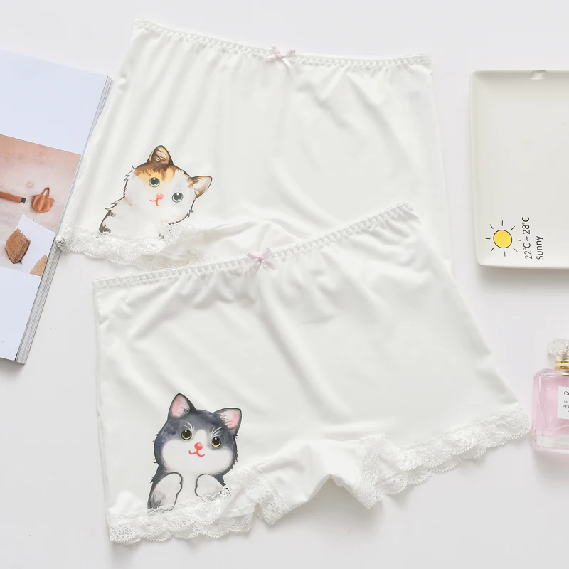 

Underpants shorts milk silk cartoon lace edge girls safety pants student summer tangas string femme ropa interior mujer strings