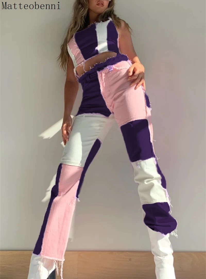 Multi colored mom jeans Clearance