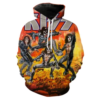 

kiss band hoodies men 3d print hooded sweashirts/shirts/pants fashion harajuku punk casual shorts funny streetwear hip hop hoody