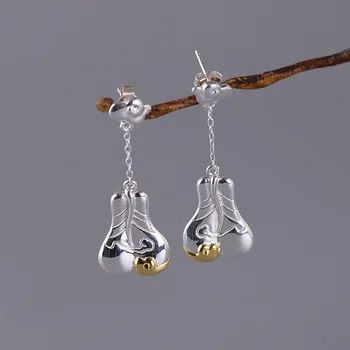 

FNJ palm-leaf fan Earrings 925 Silver Original Pure S925 Sterling Silver Drop Earring for Women Jewelry