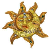 Metal Moon Sun Hanging Pendant Wall-mounted Art Craft Home Background Wall Hanging Decor Indoor Outdoor Ornament 1pc 1