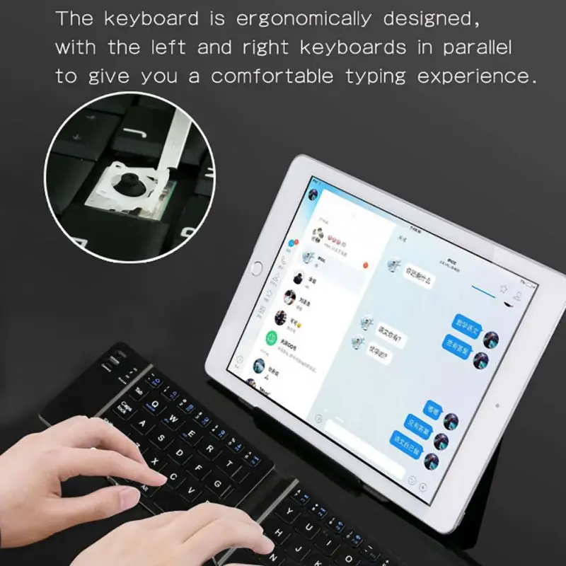Портативная Складная Беспроводная мини-клавиатура Bluetooth для планшета iPhone pc