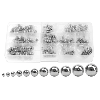 

500Pcs 11 Size 3/32 Inch-13/32 Inch SAE Precision Chrome Steel Assorted Loose Bicycle Bearing Ball Assortment Kit