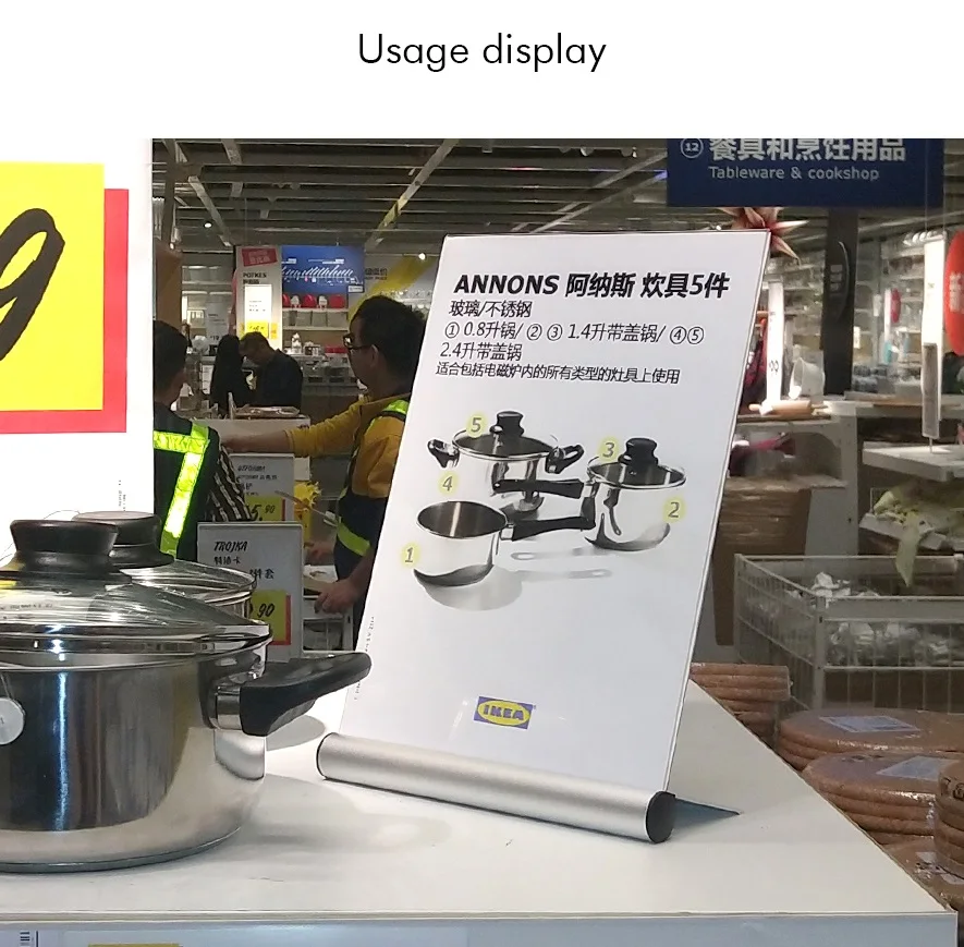 А4 наклонная вывеска держатель алюминиевая основа прозрачная акриловая доска