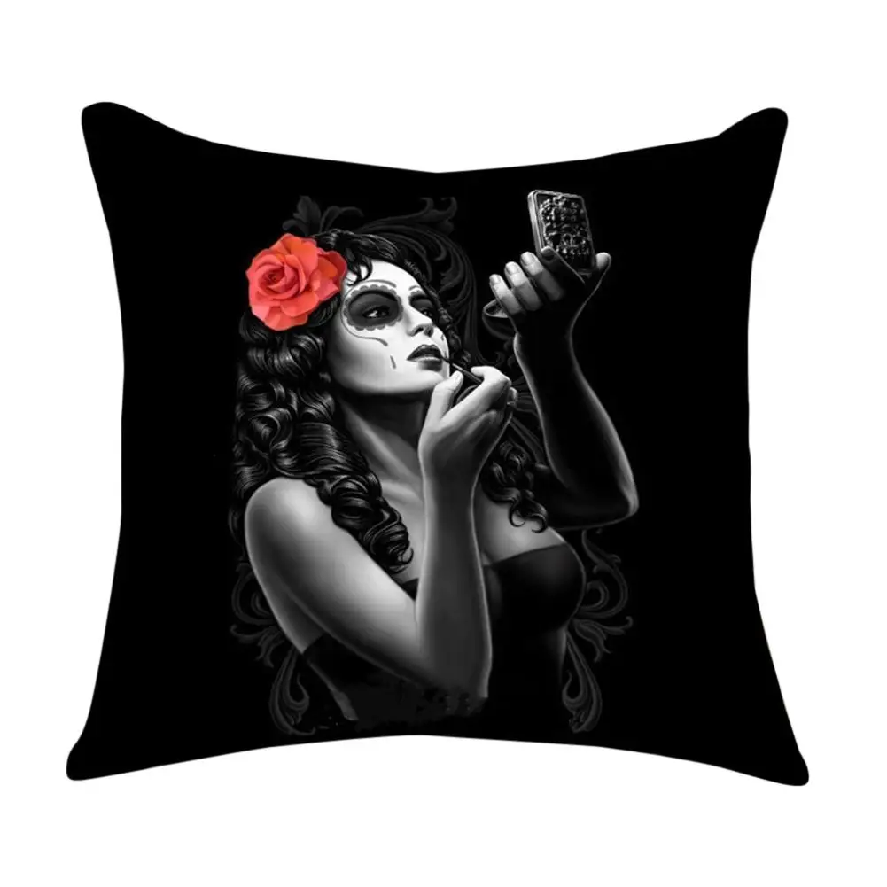 I 45*45 см наволочка для подушки в стиле Хэллоуин beauty Skeleton серии льняная наволочка для подушки автомобиля наволочка для дома украшения - Цвет: I