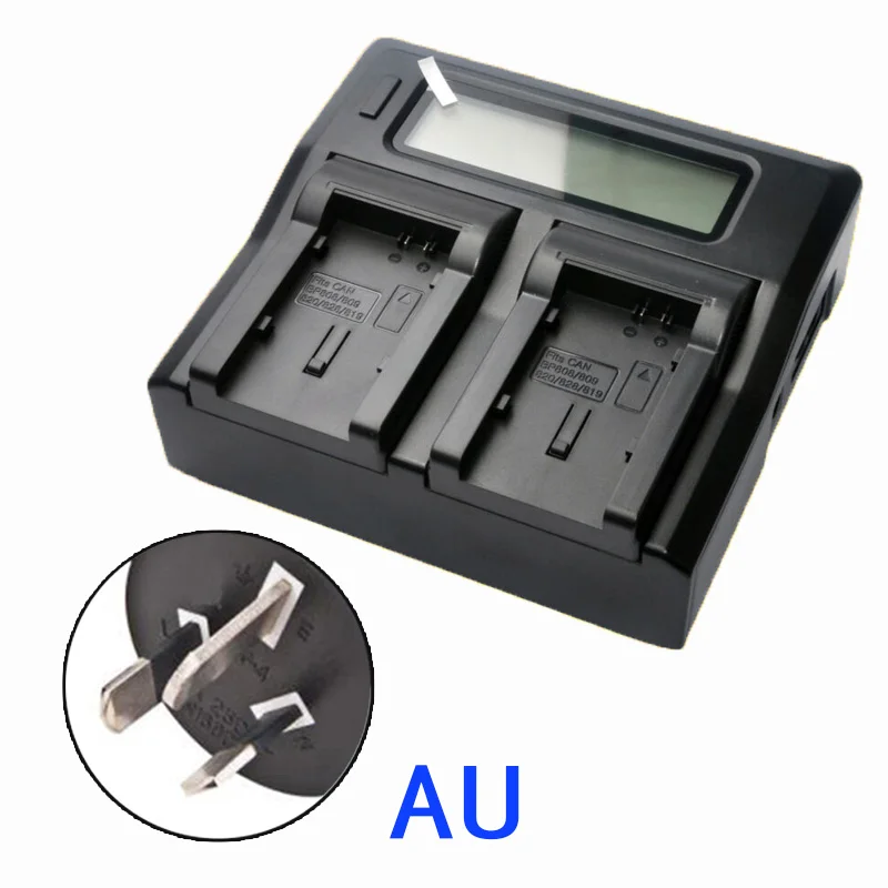 Быстрое быстрое двойное зарядное устройство для камеры Canon BP828 BP827 BP819D BP808 BP820 черный - Цвет: Темно-серый