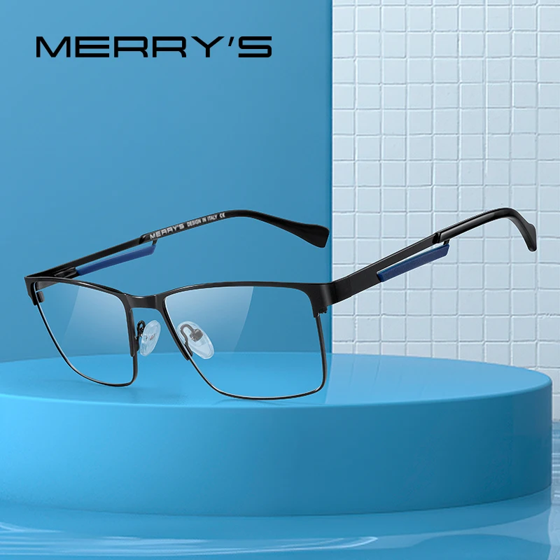 

MERRYS DESIGN Men Luxury Glasses Frame Business Style Titanium Alloy Square Frames Myopia Prescription Eyeglasses S2152