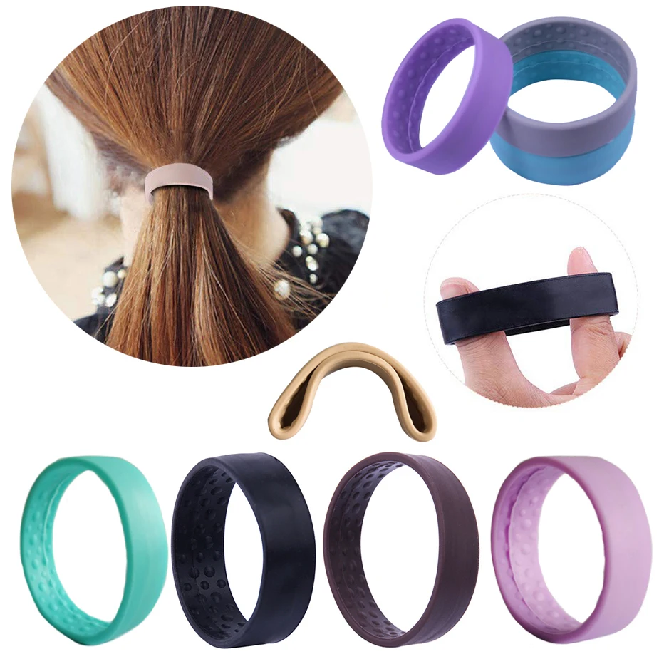 Silicone Foldable Elastic Hairband Women Girls Magic Ponytail Holder Stretch Hair Tie Ponytail Headband Rope