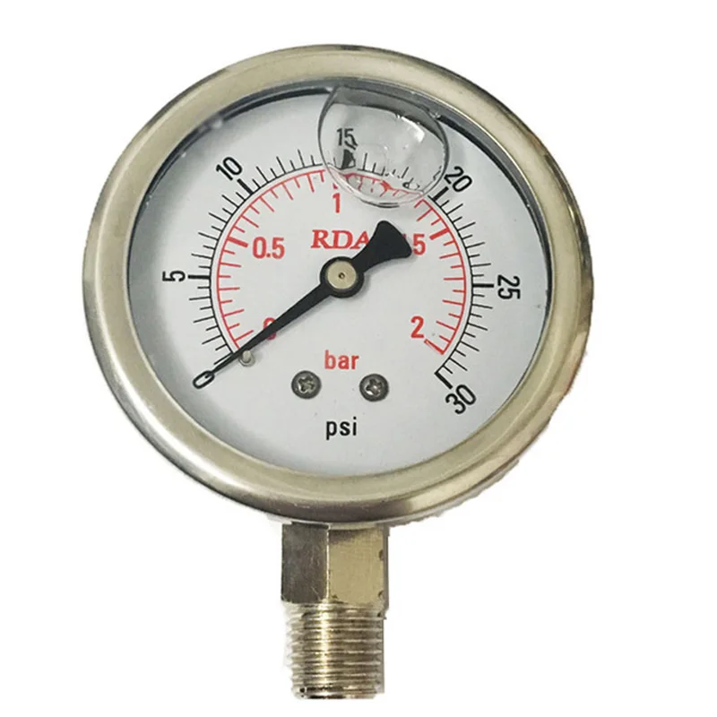 2 bar 60 мм Диаметр 200Psi 14 Бар Нержавеющая сталь воды обработки манометр - Цвет: 2 bar