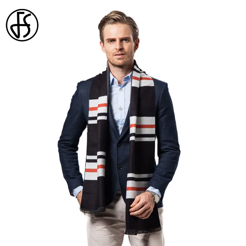 FS зимний мужской шерстяной кашемировый шарф роскошный брендовый дизайнерский большой квадратный клетчатый платок длинные шарфы мужские деловые повседневные теплые шарфы - Цвет: FS291 3