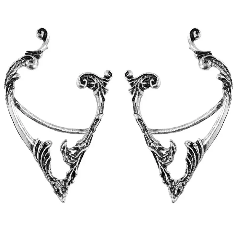 2pcs Non Piercing Elves Ear Clips Delicate Costume Earring Accessories (Silver) | Дом и сад