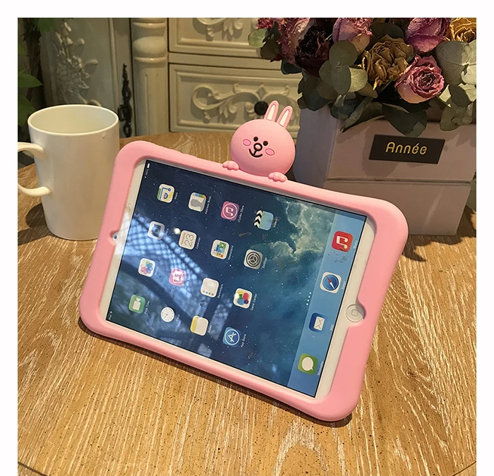 Планшет силиконовый чехол с подставкой для Планшеты ipad Mini1 на возраст 2, 3, 4, 5, ipad air 2 3 pro 10,5 Мультфильм защитный чехол для ipad 2, 3, 4 18 9,7