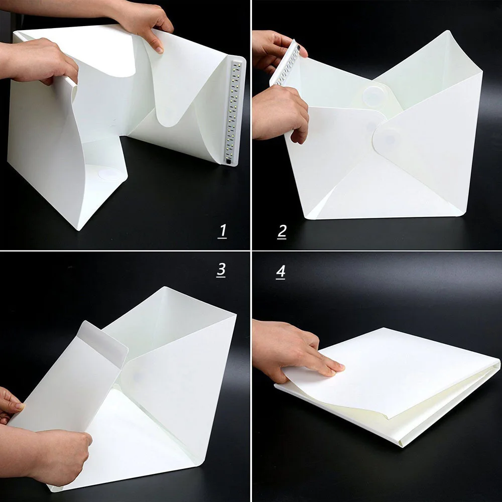 LED Panel Light Box Photography Photo Studio box Tabletop Shooting Lightbox Portable Foldable Photobox With 2 Background
