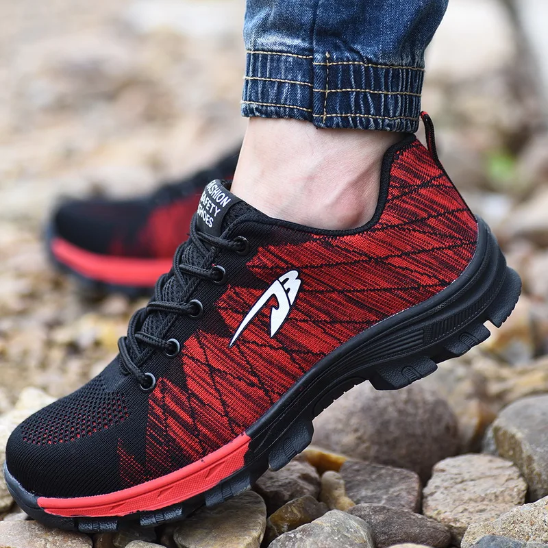 

Safety Work Shoes Boots For Men Male Protective Steel Toe Cap Anti-Smashing Construction Sneakers Size 39-48