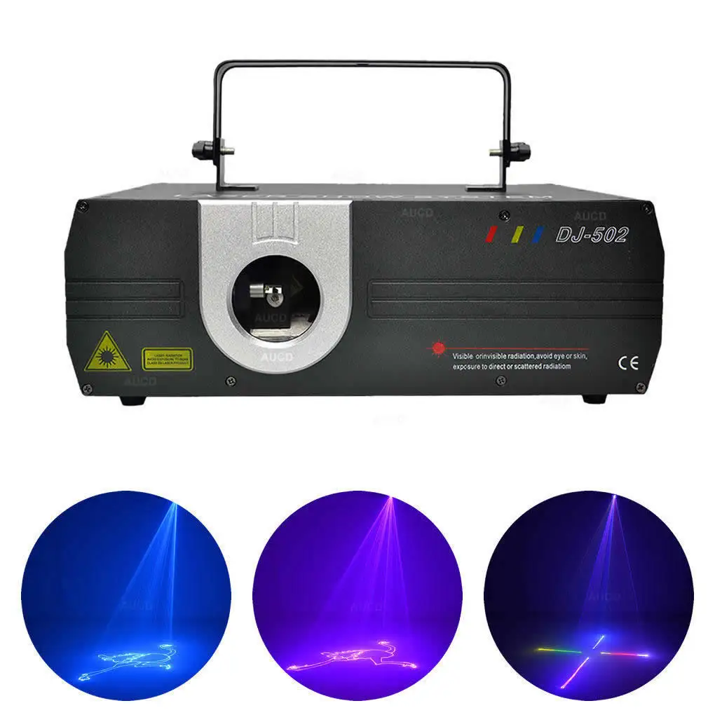 AUCD ILDA Animation Scan 1W RGB Full Cololr Projector Laser Lights PRO Disco DMX 25 KPPS Beam Party Show Stage DJ Lighting DJ502|laser projector