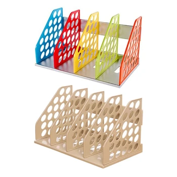 

DIY Detachable Colored 4 Divider Section Magazine File Holder Frame Tray Shelf Storage Rack Sturdy Display Stand Desktop