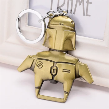 

200pcs Star Wars Boba Fett Metal Bottle Opener Can Beer Openers Keychain Bronze Silver Key Chain Props Soldiers Gift Keyring#460