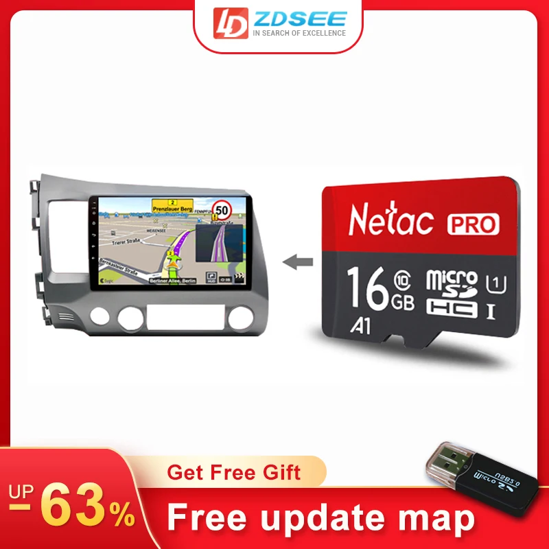 Карта GPS Sygic для Honda Civic 16 ГБ радио android навигационные карты бесплатное обновление