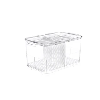 

Food Storage Container Plastic Food Containers Double-layer Freezer Refrigerator Safe Keep Fresh Kitchen Storage & Organization