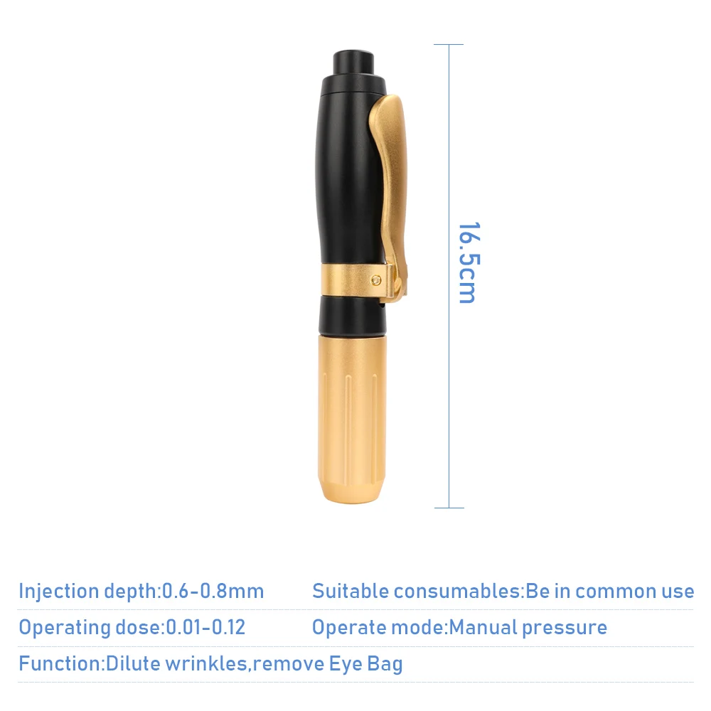 Новая ручка высокого давления гиалуроновой кислоты высокой плотности металла для против морщин лифтинга губ гиалурона пистолет распылитель гиалуроновая ручка