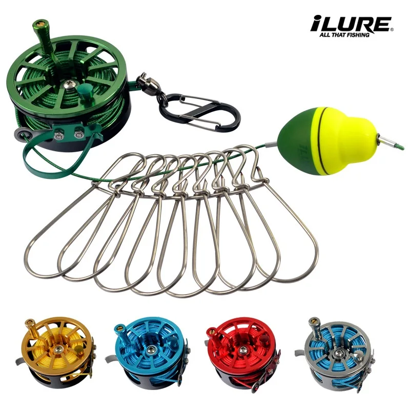 Fishing Lock Buckle WITH REEL Stainless Steel Live Fish Lock Belt