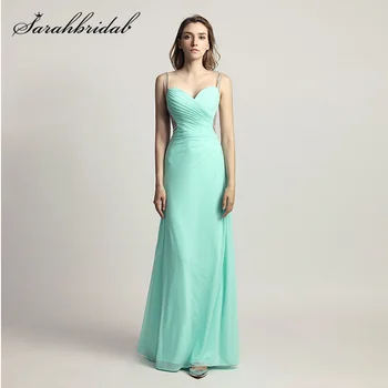 

Elegant Evening Dresses A line Beading Crystal Floor Length Spaghetti Zipper Formal Party Gown Vestidos De Fiesta De Noch LSX467