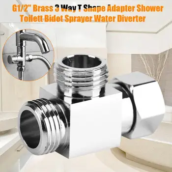 

3 Way Brass Diverter G1/2" T Shape Adapter Value for Shower Arm Mounted Tool
