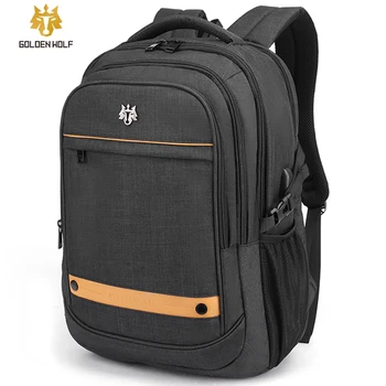 

Goloen Wolf fashion men backpacks 18 Inches Usb Charge Teenager School Bag Leisure travel laptop Backpack