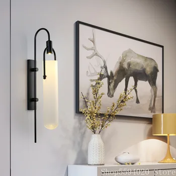

Post-modern Luxury Art Wall Lights Nordic Bedroom Bedside Wall Lamp Creative Minimalist Living Room Wall Sconce Led Light E27 AC