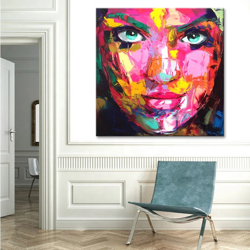 

Hot Selling Textured Palette Knife Portrait Oil Paintings Beautiful Women Home Decorative Wall Art Picture For Living Room Gift