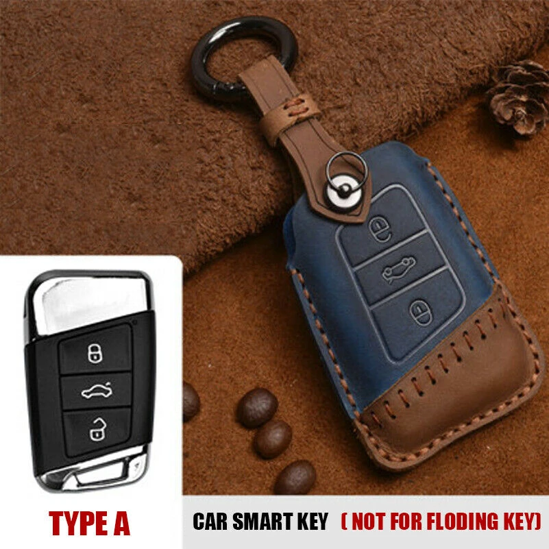 Funda de genuino para llave de coche, Protector remoto de 3 botones para VW Volkwagen B8 CC Tiguan MK2 Magotan Superb A7|Carcasa de llave para coche| - AliExpress