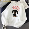 Cute Dachshund Dog Love Cartoon Print Hoodies Women Clothes 2021 Funny Vogue Sweatshirt Femme Harajuku Kawaii Winter Tracksuit 3