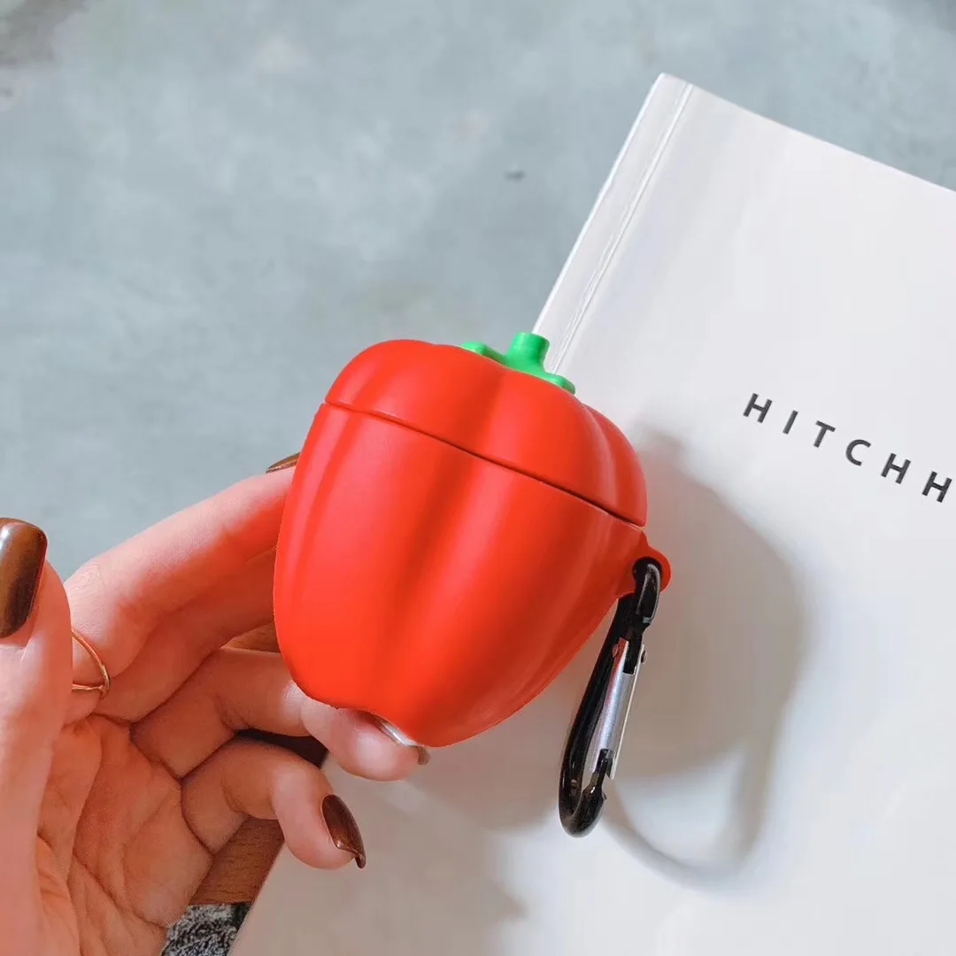 Забавный 3D Красочный перец модный силиконовый мягкий чехол для Apple Airpods чехол беспроводной Bluetooth защитный чехол для наушников