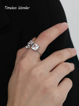 

Timeless Wonder Stunning Crystal Cut Cocktail Rings Women Jewelry Punk Designer Boho Trendy Top Statement Ins Gorgeous Gift 5242