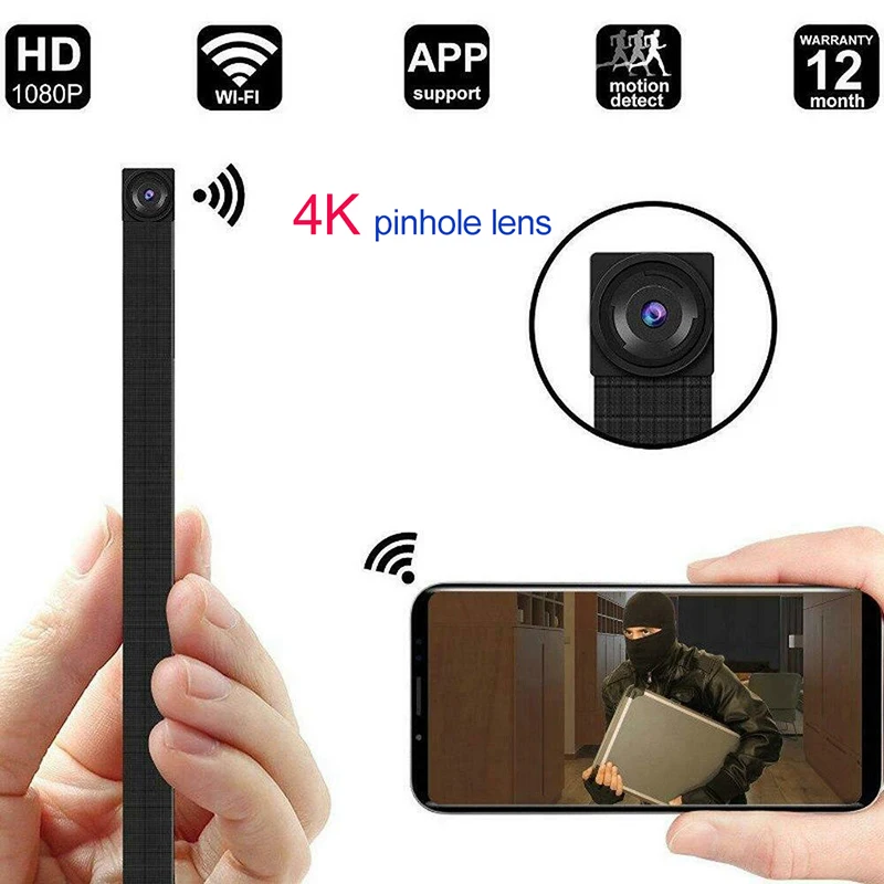 4K 1080P миниатюрная IP-видеокамера для домашнего бизнеса с Wi-Fi P2P аккумуляторная