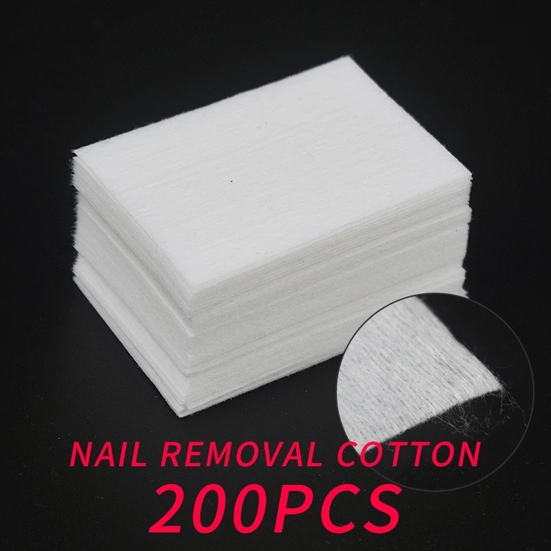 200 pcs 100 шт. безворсовые ватные диски для ногтей салфетки для маникюрный гель для ногтей для удаления лака обертывания хлопок Жидкость для снятия лака для ногтей инструменты для ногтей - Цвет: 200 pcs