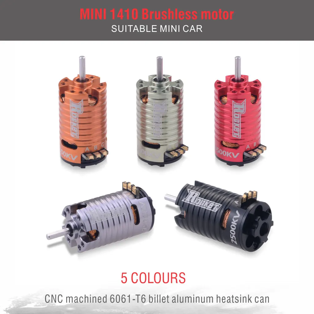 Бесщеточный двигатель Rocket MINI 1410 2500KV 3500KV 5500KV 7500KV 9500KV для Kyosho Mr03 Pro Atomic DRZ 1/24 1/28 1/32 RC Car