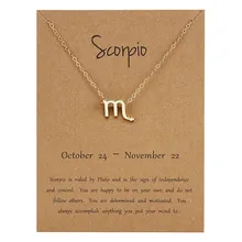 Vintage personalizado 12 Constelaciones talladas collar declaración Leo colgante collar moda mujer cadena bisutería de metal(China)