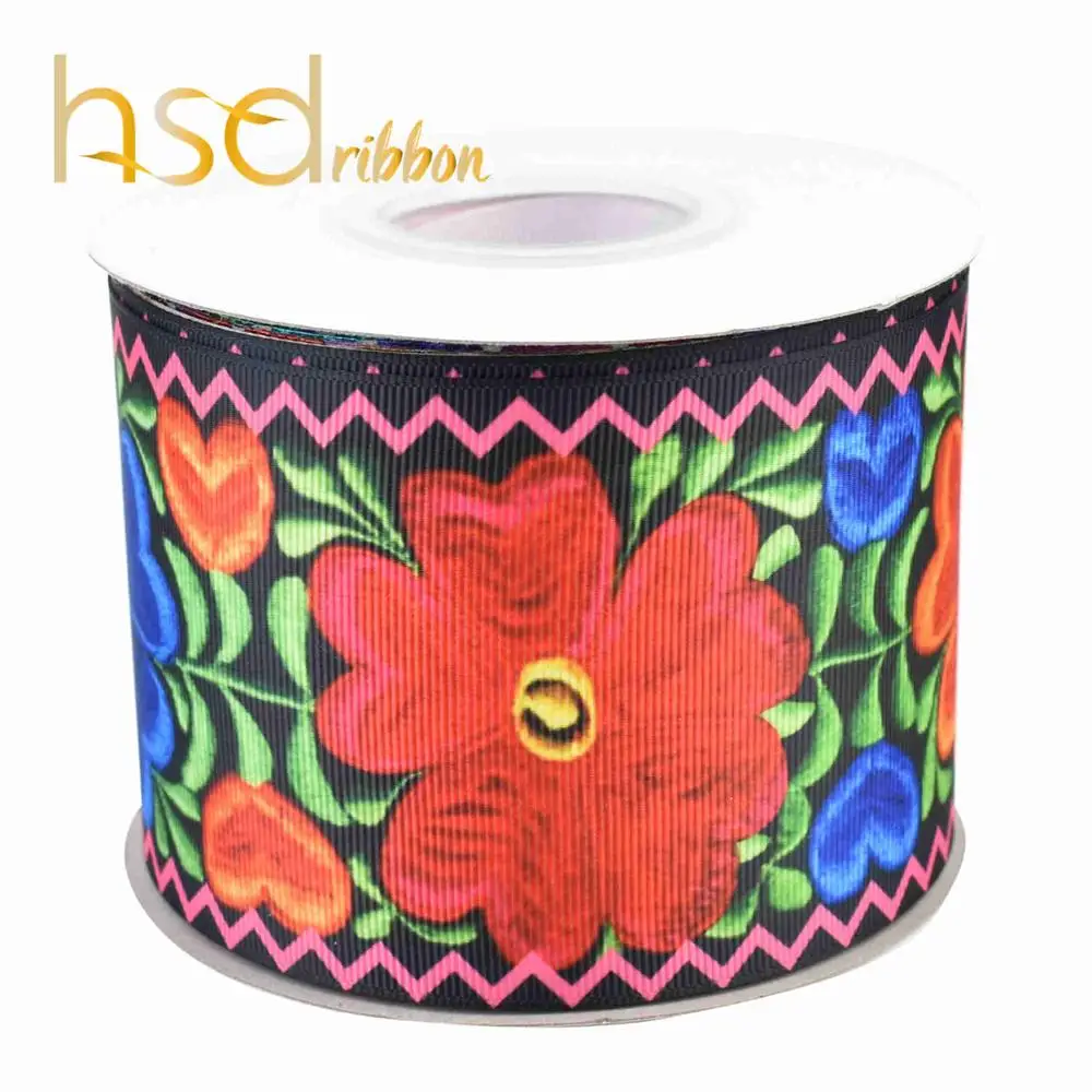 HSDRibbon мультфильм Стиль 38 мм 50 мм 75 мм теплопередача напечатаны на Grosgrain ленты - Цвет: 4